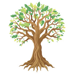 Tree icon logo vector illustration with white background