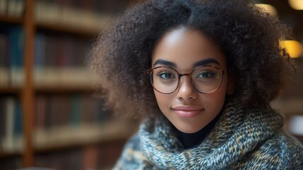 Adult learner engaged in study at a library during a continuing education program