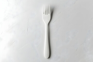 White Fork on Textured Surface, Minimalist Dining