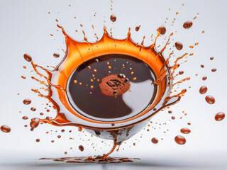 coffee splashing into a cup