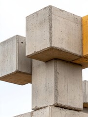 Raw brutalist architecture features rough concrete blocks in harsh geometric alignment and a stripped-down industrial style.