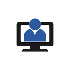 Monitor target icon simple vector. Human work. Leader search icon isolated on white background.