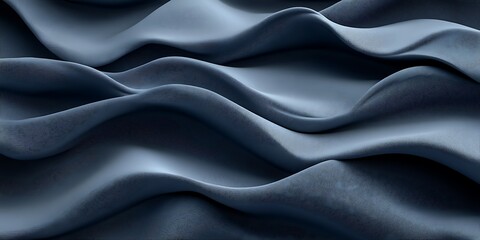 Fototapeta premium Abstract image of flowing, dark blue fabric with soft waves and folds.