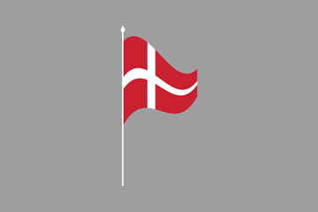 Fototapeta premium Denmark flag, The flag of Denmark, Flag of Denmark national country symbol illustration Vector, Rectangle Denmark flag illustration, Flat vector illustration 