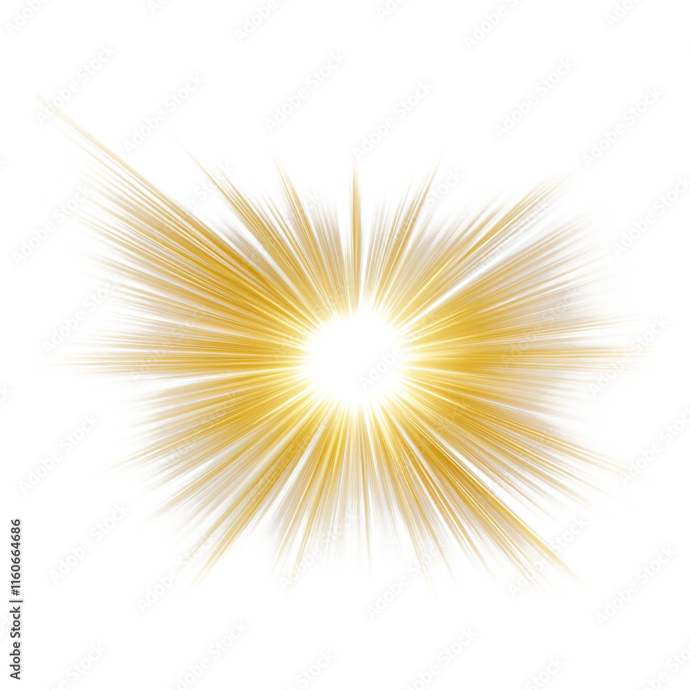 Aufkleber a radiant explosion of golden light radiating outward from a central dark core, creating a dynamic a