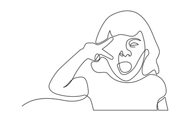 Baby boy sitting in continuous line art drawing style, Baby in womb one single line drawing. Cute unborn fetus baby on mother womb isolated on white background.