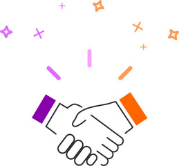 colorful handshake illustration, agreement icon