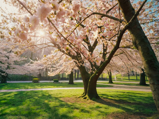 Fototapeta premium a tree with pink flowers