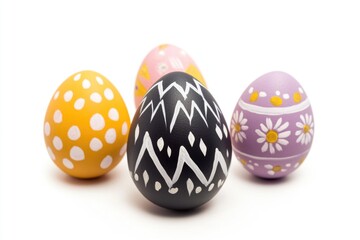 Obraz premium A group of colorful Easter eggs arranged side by side