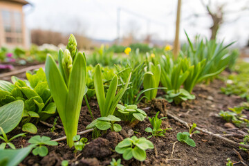 Obraz premium a close up of a field of green plants