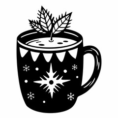 Christmas Coffee Mug Black silhouette