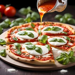 italian  pizza with tomato and olives