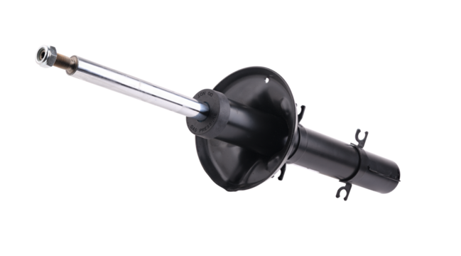 Car shock absorber isolated on white background.