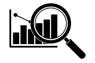 Financial forecast, Analysis and predict, business research, simple icon. Black icon on white background. Vector Design Market Research Icon Style
