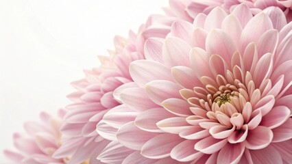 Fototapeta premium A close-up of soft pink chrysanthemums, showcasing their delicate petals and lush texture against a light background.