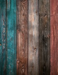 Fototapeta premium planches de bois vintage peinte en ia, background retro