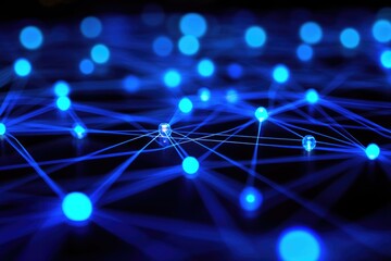 A collection of blue lights arranged on a table, perfect for use in decorative or design settings