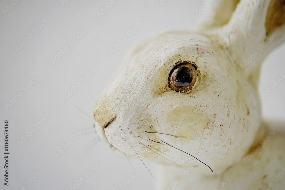 Poster A detailed view of a rabbit sculpture with intricate features and textures