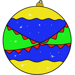 christmas ball with christmas tree