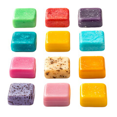 Colorful Soap Bars Collection Isolated on transparent Background