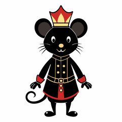 Christmas Nutcracker cartoon mouse dressed Black silhouette