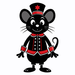 Christmas Nutcracker cartoon mouse dressed Black silhouette