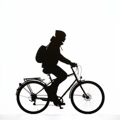 Obraz premium Person Riding a Bicycle: Healthy Lifestyle, Outdoor Activities, Eco-friendly Transportation, Fitness Concept