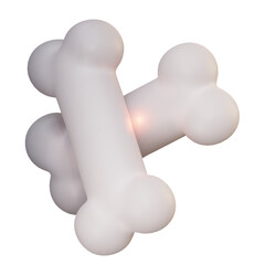 3d illustration two smooth bones cross forming an X shape.