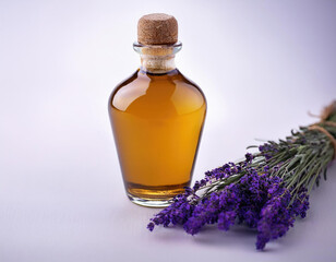 nuture  lavender oil big bottle in the white background studio shot