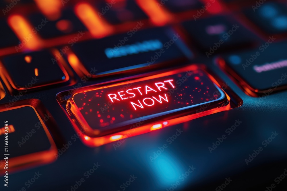 Poster illuminated keyboard key with 