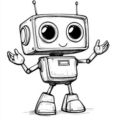 Naklejka premium Robot Coloring page