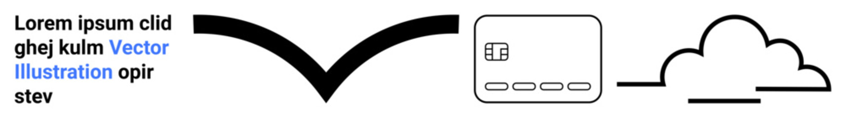 Arrow pointing from text to cloud icon via a server icon. Ideal for cloud computing, data transfer, storage solutions, modern technology, digital transformation, network infrastructure, business