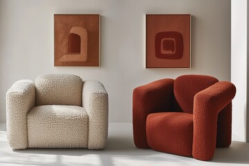 Stylish armchairs in soft fabrics complement modern interiors wi