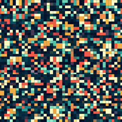 Fototapeta premium Abstract digital pattern featuring a vibrant mix of colors and squares, creating a visually dynamic texture.