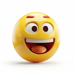 Fototapeta premium Cartoon emoji face with joyful expression and playful demeanor