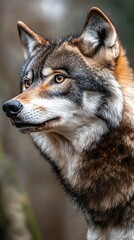 Fototapeta premium A close-up of a wolf's face showcasing its features and expression.