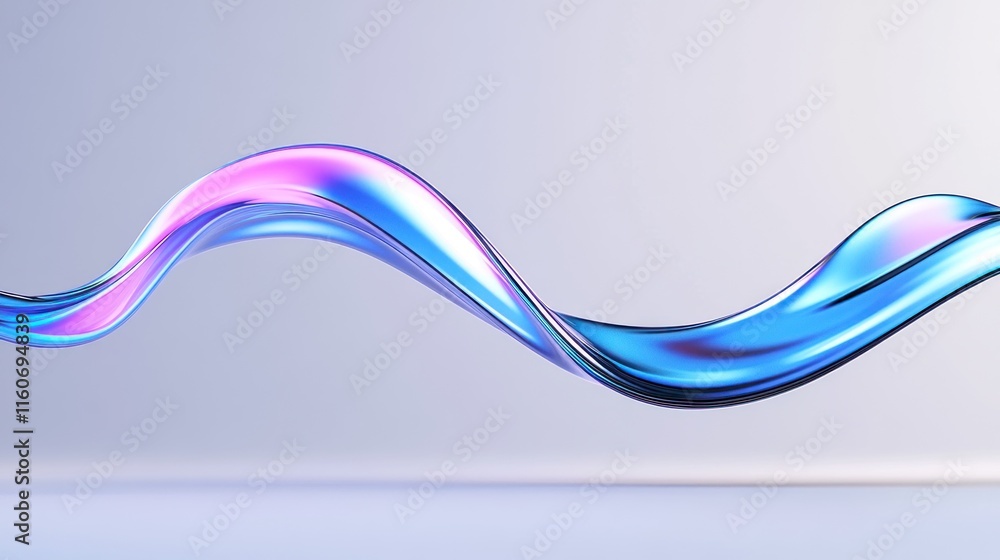 Poster abstract wave design with vibrant colors and smooth curves.