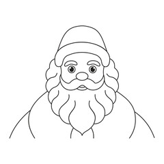 Jolly Santa Claus Line Art – A Cheerful Black and White Holiday Illustration