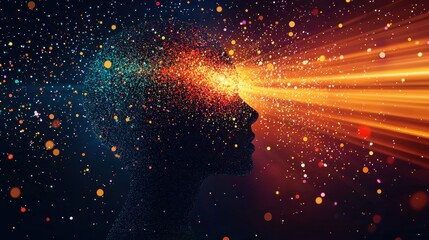 Exploring the idea of consciousness expansion through cosmic imagery digital art space abstract representation