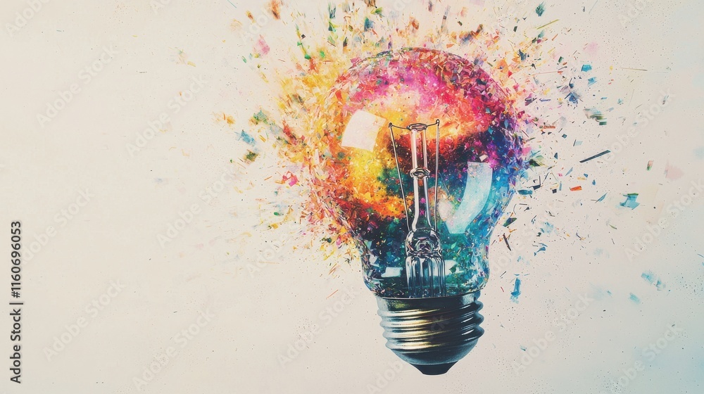 Poster innovative ideas spark creativity abstract art conceptual environment colorful explosion dynamic vie