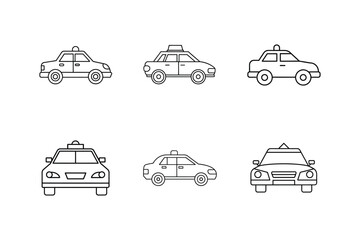 police car icon line art vector illustration © MST