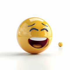 Fototapeta premium Cheerful Yellow Smiley Face Emoji with a Joyful Expression