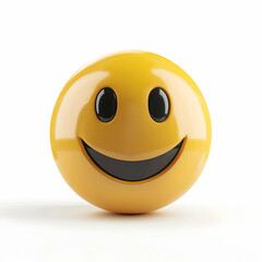 Fototapeta premium Cheerful Yellow Smiley Face Icon on White Background