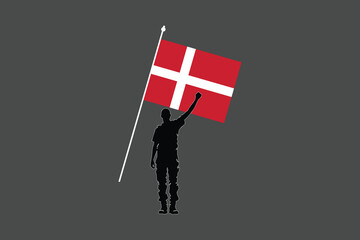 A Man with Denmark flag, Flag of Denmark national country symbol illustration Vector, Rectangle Denmark flag illustration, Flat vector illustration

