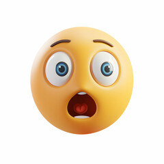 Fototapeta premium Shocked Emoji Expression with Big Eyes and Open Mouth