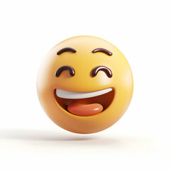 Fototapeta premium Happy Smile Emoji with Cheerful Expression on a White Background