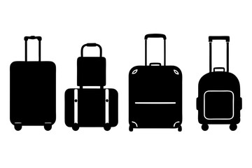 suitcases isolated on white background
