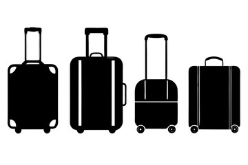suitcases on a white