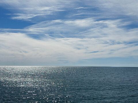 Beautiful sky heaven and ocean blue twinkling water 