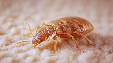 Close up of an insect on a textured surface.